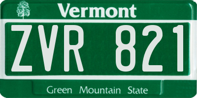 VT license plate ZVR821