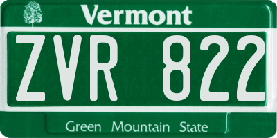 VT license plate ZVR822