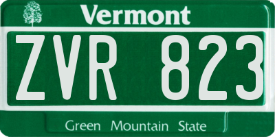 VT license plate ZVR823