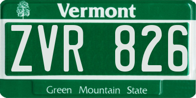 VT license plate ZVR826
