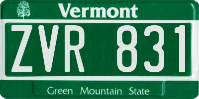 VT license plate ZVR831