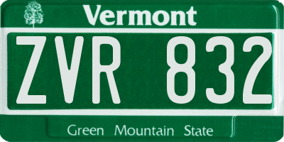 VT license plate ZVR832