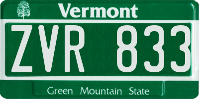 VT license plate ZVR833