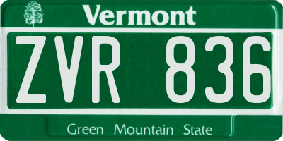VT license plate ZVR836