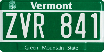 VT license plate ZVR841