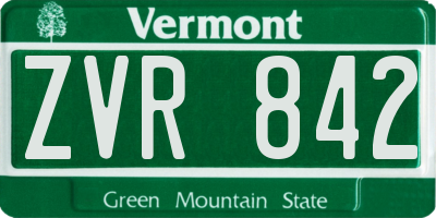 VT license plate ZVR842