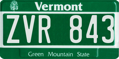 VT license plate ZVR843