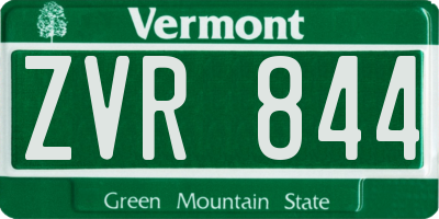 VT license plate ZVR844