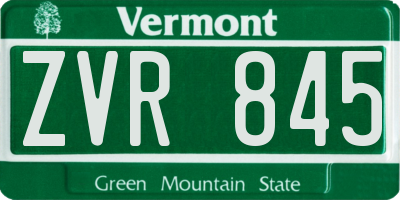 VT license plate ZVR845
