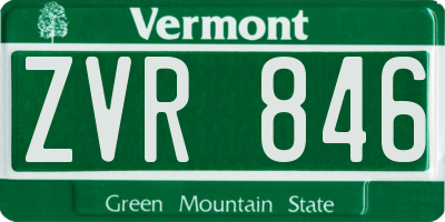 VT license plate ZVR846
