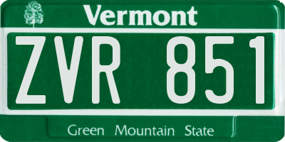VT license plate ZVR851