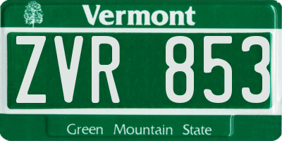VT license plate ZVR853