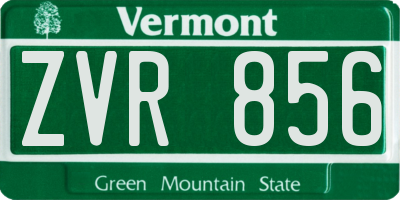 VT license plate ZVR856