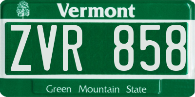 VT license plate ZVR858