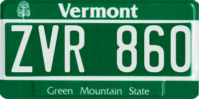 VT license plate ZVR860