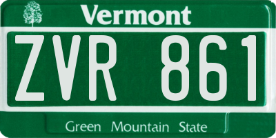 VT license plate ZVR861