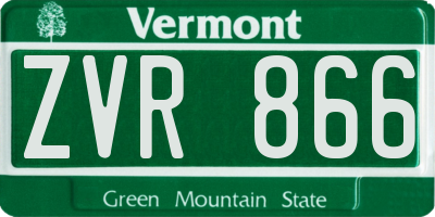 VT license plate ZVR866