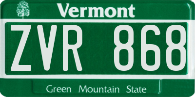 VT license plate ZVR868