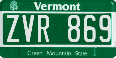 VT license plate ZVR869
