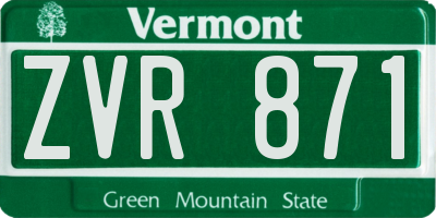 VT license plate ZVR871