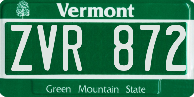 VT license plate ZVR872