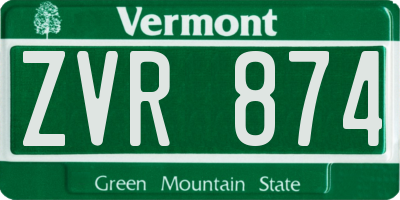 VT license plate ZVR874