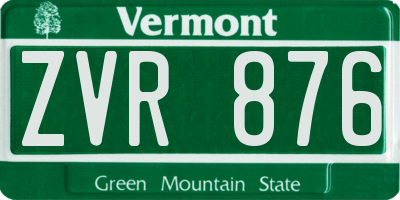 VT license plate ZVR876