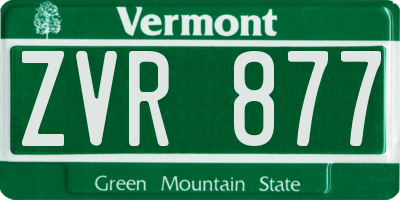 VT license plate ZVR877