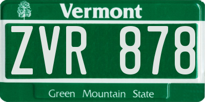 VT license plate ZVR878