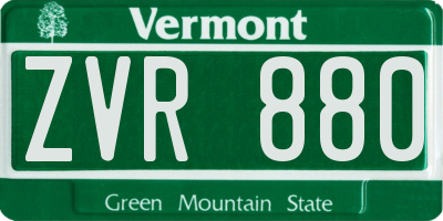 VT license plate ZVR880