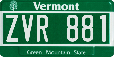 VT license plate ZVR881