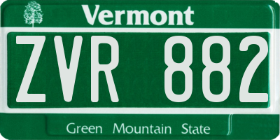 VT license plate ZVR882