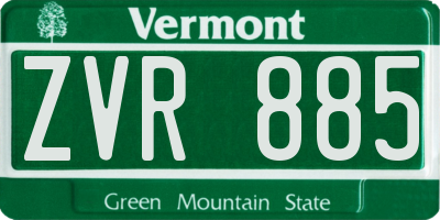 VT license plate ZVR885