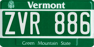 VT license plate ZVR886