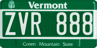 VT license plate ZVR888
