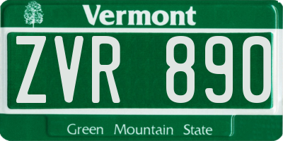 VT license plate ZVR890