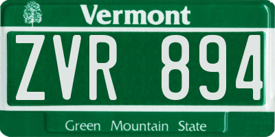 VT license plate ZVR894