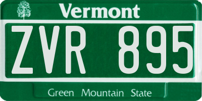VT license plate ZVR895