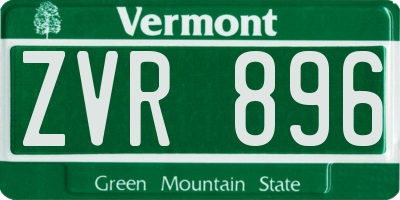 VT license plate ZVR896