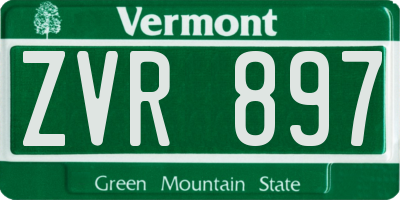 VT license plate ZVR897