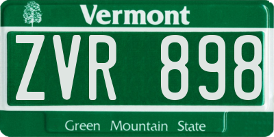 VT license plate ZVR898