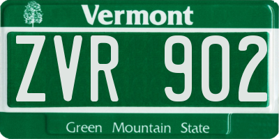 VT license plate ZVR902