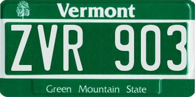 VT license plate ZVR903