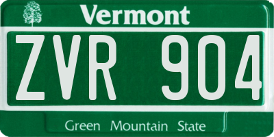 VT license plate ZVR904