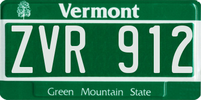 VT license plate ZVR912