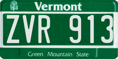 VT license plate ZVR913