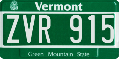 VT license plate ZVR915