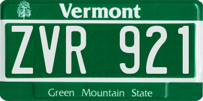 VT license plate ZVR921