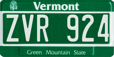VT license plate ZVR924