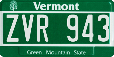 VT license plate ZVR943